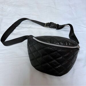 Quilted Black Fanny Bag